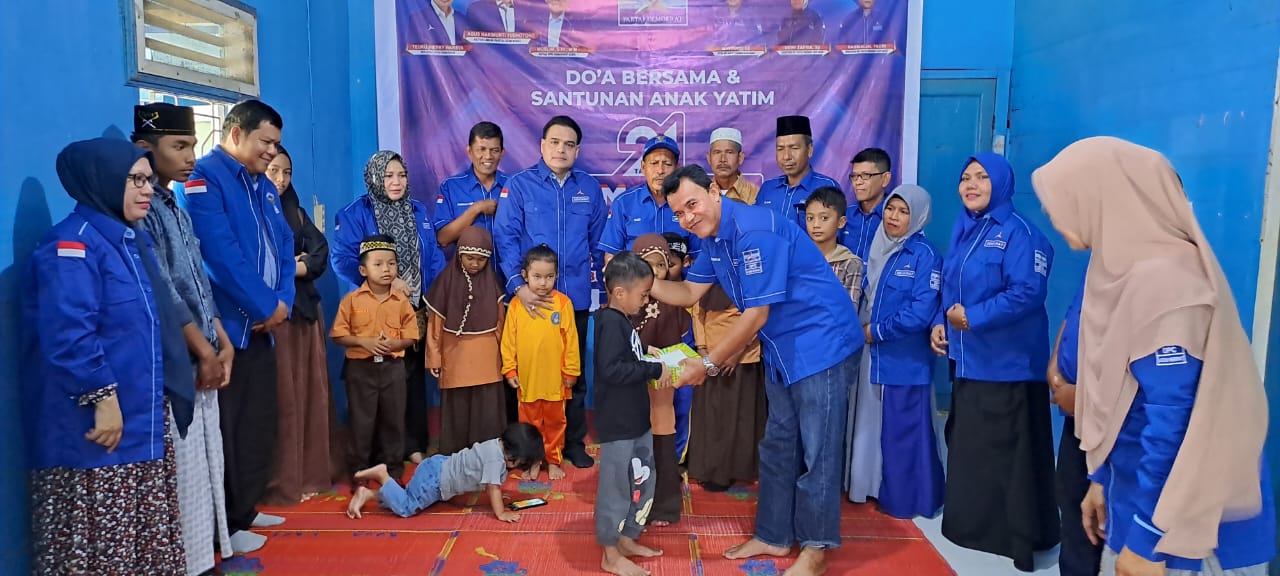 DPC Demokrat Aceh Barat Lakukan Do'a Bersama dan Berikan Santunan Anak Yatim Pada Hari Ulang Tahun Partai Demokrat